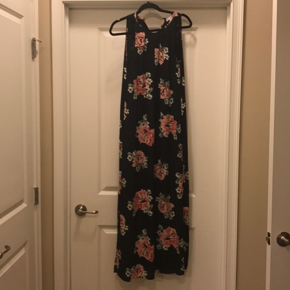 Katherine barclay black flower maxi dress